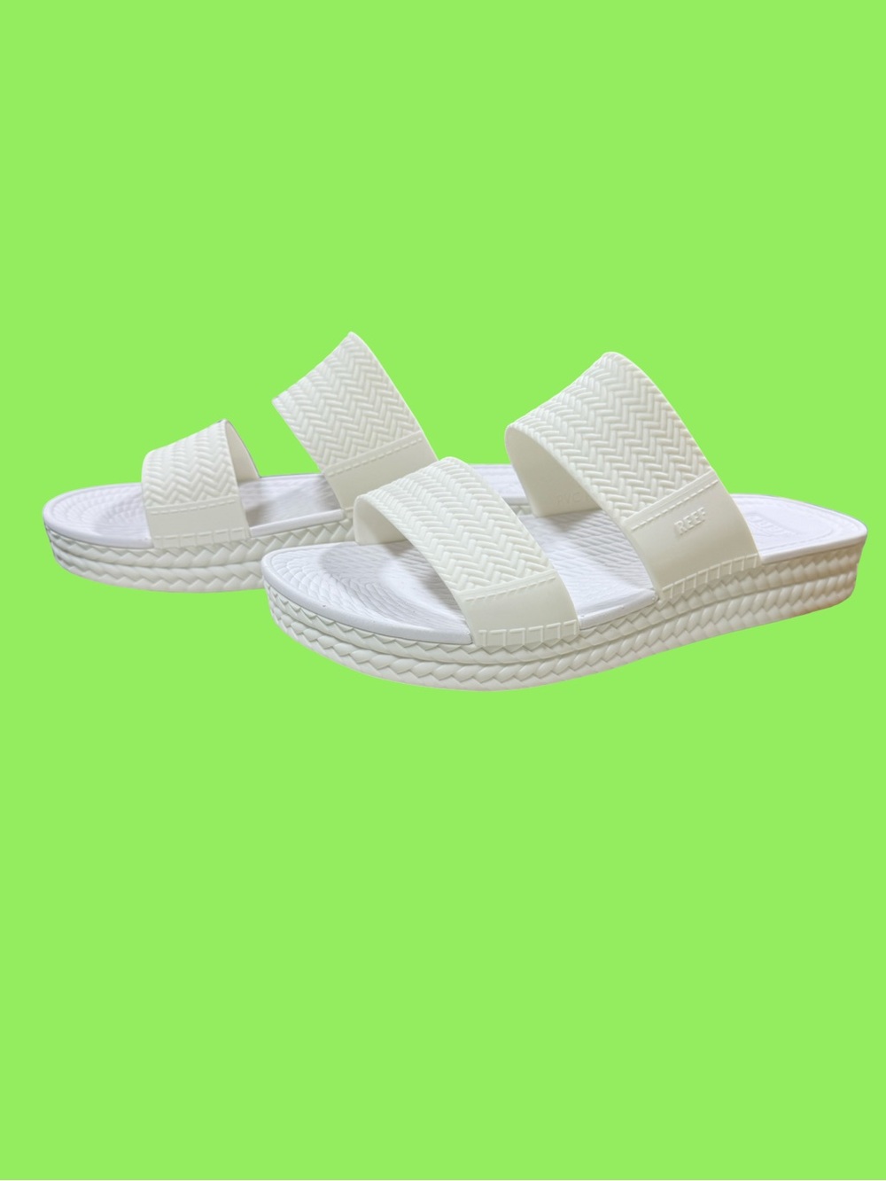 Reef White Double-Strap Slide Water 💦 Friendly Sandals